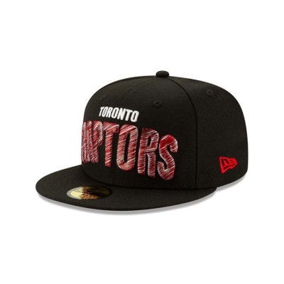 Black Toronto Raptors Hat - New Era NBA Raised Threads 59FIFTY Fitted Caps USA5024369